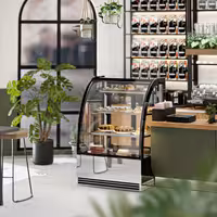 Commercial cake display fridge - 304L - 900mm - Double glazing - with 3 glass shelves - rear sliding doors, 2 glass doors - for patisserie