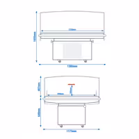 Impulzus Hűtősziget - 1380x1173 mm - 1310 liter - üveg oldalfalak - fekete