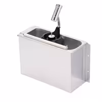 Dondurma Kaşık Yıkama Ünitesi- Kepçe Yıkama 270x112x180mm WATERSTOP ile kepçe yıkama duşu & entegre su geri akış önleyici & entegre su jeti regülatörü süzgeç tabağı dahil