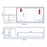Pivski šank PREMIUM - 2500x700 mm - 7 Staklene ladice