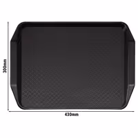 (24 komada) CAMBRO | Fast Food Pladanj - Pravokutan - 430x300 mm - Visoki profil sa drškama - Crna boja