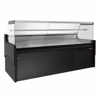 Csemegepult - 2480x975 mm - 200 liter - ventilációs - egyenes frontüveges - fekete - márvány munkalap