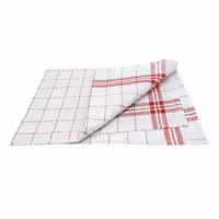(180 unid) Pano para copos em Linho e algodão lavável a 95°C; resistente ao cloro - 65x65cm - Vermelho / Branco