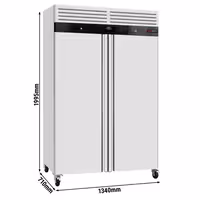 Zamrzivač nehrđajući čelik (inox) ECO - 1340 mm - 1200 l - od -22 °C do -18 °C - s 2 vrata - ventilirano hlađenje, automatsko odmrzavanje