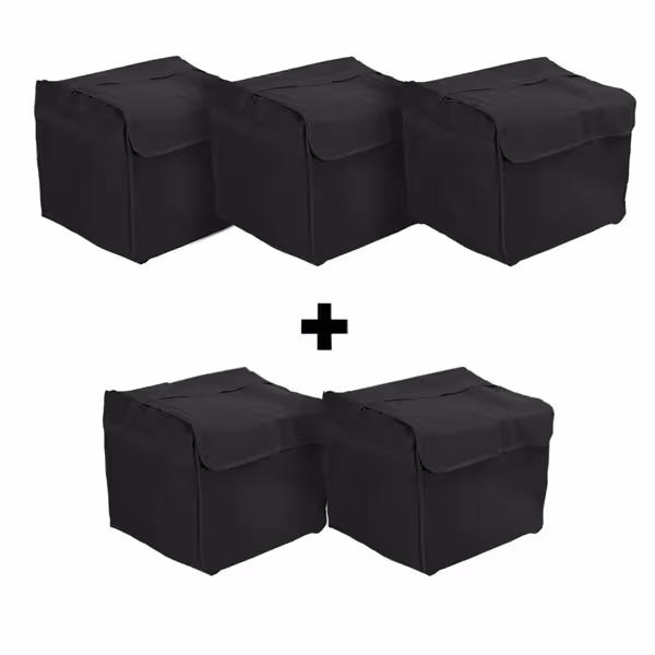 (5 buc) Geantă pizza - pentru câte 8 cutii pentru pizza - 37x37 cm - negru