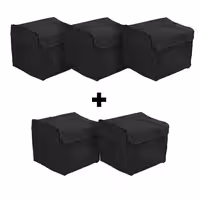 (5 pcs) Sac à pizza / Sac isotherme - pour 8 (par sac) boîtes à pizza 37x37cm - Noir