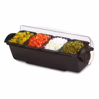 Commercial Bar Condiment Holder - 4 large compartments - 6.6L - with lid