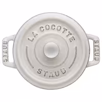 STAUB | Mini Cocotte Round Enamelled Cast Iron Casserole Dish – Ø10 cm – White Truffle