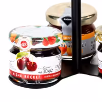 Jam Etagere / Buffet Stand - Stainless steel, powder-coated - Black - Height: 120mm - with 3 shelves