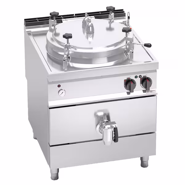 Elektromos Nyomás alatti főzőüst - 150 liter - 18 kW - Indirekt fűtés - vízcsatlakozással