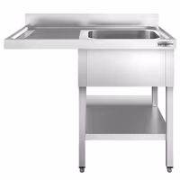 Pult za pranje za perilicu posuđa - 1200x600 mm - s 1 koritom desno