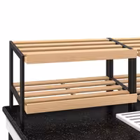 Bakery Buffet Display Counter BELFAST - 2000mm - with 2 Shelves - on Castors - Black Granite Worktop