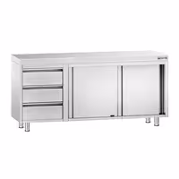 خزانة عمل ستانلس ستيل KOPENHAGEN PREMIUM - 1800x700mm - أبواب منزلقة