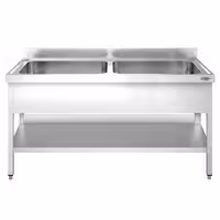 PREMIUM sudoper za pranje lonaca – 1800 x 600 mm – s 2 korita