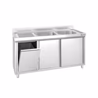 PREMIUM umivaonik – 1400 x 600 mm – s košem za smeće i dvije zdjele s desne strane