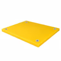 Neslīdošs griešanas dēlis - 300x500 mm - Biezums: 20 mm - HACCP atbilstošs - PE500 (HDPE) polietilēns - Dzeltens - Var mazgāt trauku mazgājamā mašīnā