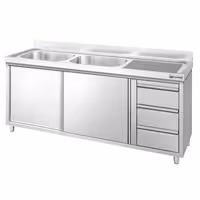 PREMIUM umivaonik – 1800 x 600 mm – s 3 ladice i 2 sudona na lijevoj strani