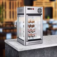 Countertop 4-Sided Glass Display Fridge - 108L - 470mm - Double glazing - square - with 4 rotating shelves - 1 glass door - for patisserie