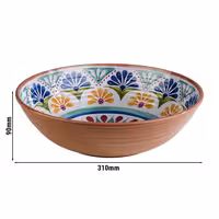 (6 adet) Kase - ARABESQUE - Melamin - 3L - yuvarlak - Ø310mm - Derinlik:90mm - Terrakotta/Mavi