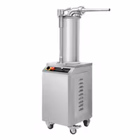 Hidraulična punilica za kobasice - 35 l - 1,5 kW - inox - uključuje nožnu pedalu i 3 nastavaka za punjenje