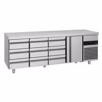 Commercial Counter Fridge PREMIUM - 2330x700mm - with 1 door - 9 drawers - capacity 632 litres