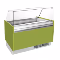 Ice Cream Display Freezer | LIAM - 1310mm - with LED lighting - for 10 x 5 litres Napoli pans - Light Green - Static cooling