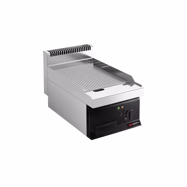 Plancha eléctrica Fry top - 8,0 kW - Ranurado - Superficie de cocción: 395x535mm