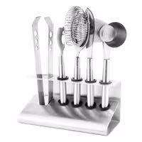 Cocktail kit - incl. jigger, strainer, ice tongs, bar knife & bottle opener