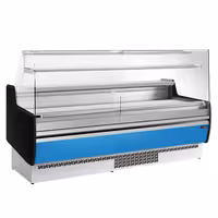 Serve Over Counter - 1935mm - front and sides glass, rear open - capacity 213 litres - front panel light blue