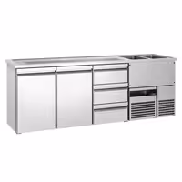 Direct Draw Beer Dispenser / Kegerator PREMIUM - 2500x700mm - 2 Solid Doors & 3 Drawers