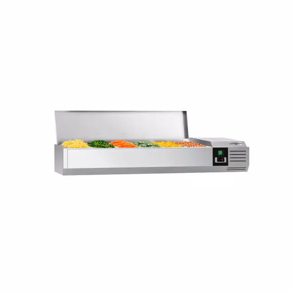 Nadstawka chłodnicza do na dodatki PREMIUM - 1400x335mm - 6x GN 1/4 - Czarny