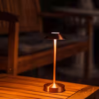 LED Table Lamp - ALVA MICRO - Rechargeable - Cordless - 3-step dimmable - Ø80mm - Copper - with Charging Dock