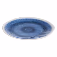 (6 adet) BLUE OCEAN - Düz Tabak - Melamin, Ø215mm, Beyaz / Mavi