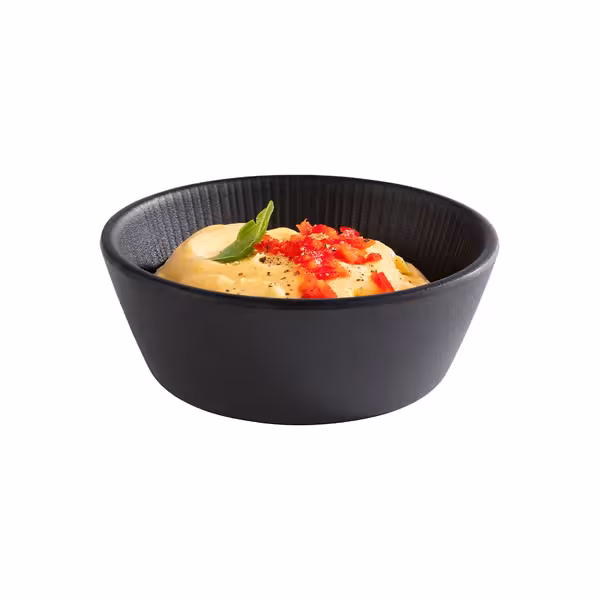 (6 adet) Kase - NERO - Melamin - 250ml - köşeli - 125x125mm - Derinlik:45mm - Siyah