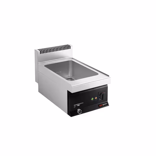 Baño María de sobremesa eléctrico - 1x GN 1/1 o 2x GN 1/2 - 1,2 kW - con grifo de vaciado