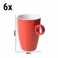 (6 kom) BART COLOUR CAFE - Šalica za kavu - 230 ml - Crvena