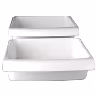 (6 adet) Gastronorm Küvet GN 1/2 - Melamin - CASCADE - 3,65L - köşeli - 325x265mm - Derinlik:75mm - Beyaz