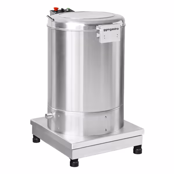 Wirówka do sałaty elektryczna - ze stali nierdzewnej - 70L - 140kg/h - 550W - 1400rpm - 230V - w zestawie: wąż spustowy