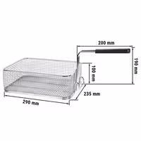 Košara za fritezu - 290x235x95 mm | 10 l - nehrđajući čelik | ergonomska plastična ručka - za plinske friteze serije 700 - kompatibilno s GFB473T-10, GFB873T-10+10, GFB479T-10, GFB879T-10+10