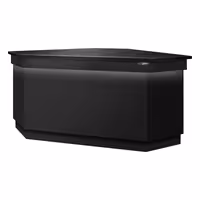 Corner Till Counter TORONTO - 1565mm - Black front panel - Black granite worktop - Matt black finish - Stainless steel body
