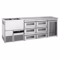 Pivski štand PREMIUM - 2500x700 mm - 1 Staklena vrata & 6 Staklene ladice
