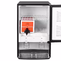 GASTRO-COOL | Rashladna vitrina za pića - 480 mm - 65 l - s 1 staklena krilna vrata & reklamnim zaslonom & LED osvjetljenjem - crni