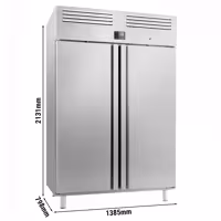 Szafa mroźnicza ze stali nierdzewnej PREMIUM PLUS – GN 2/1 – 1240 litrów – dwudrzwiowa
