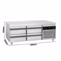 Bază frigorifică pentru gătit profesională PREMIUM - -2/+8 °C - 1400 mm - 135 L - 4 sertare