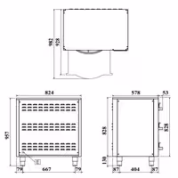 Soojakapp - 6 kW - GN 1/1 - 3 sahtlit - 824x578x957 mm