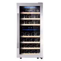 Commercial Wine Fridge - Dual Zone - 100L - max. 33 bottles - Stainless Steel Door