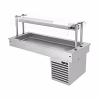 Ugradno rashladno korito - 1460 mm - od +2 do +8 °C - 4x GN 1/1 - 390 W - sa zaštitnim staklom