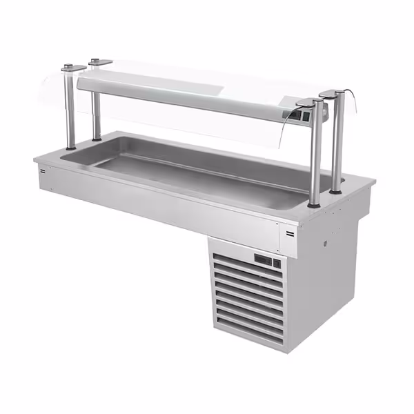 Ugradno rashladno korito - 1460 mm - od +2 do +8 °C - 4x GN 1/1 - 390 W - sa zaštitnim staklom