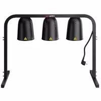 Infracrveni grijaći most s 3 grijaće lampe – 750 W – podesive visine – crna