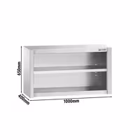 خزانة حائط ستانلس ستيل PREMIUM - 1000x400mm - بدون باب انزلاقي - ارتفاع 650 mm